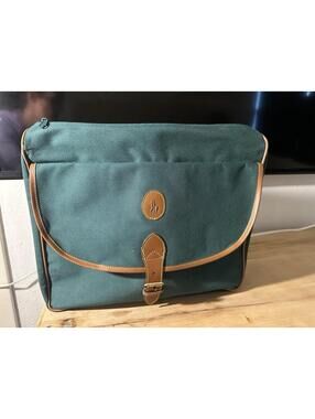 Polo Ralph Lauren Green Brown Messenger Bag Buckle Closure Shoulder Strap Men